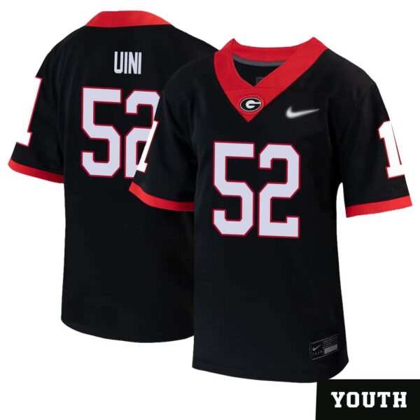 Michael Uini No 52 Youths Black Georgia Bulldogs Pick A Player Replica Football Jersey