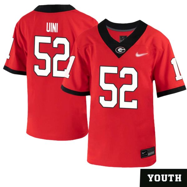 Michael Uini No 52 Youths Red Georgia Bulldogs Nil Pick A Player Football Jersey