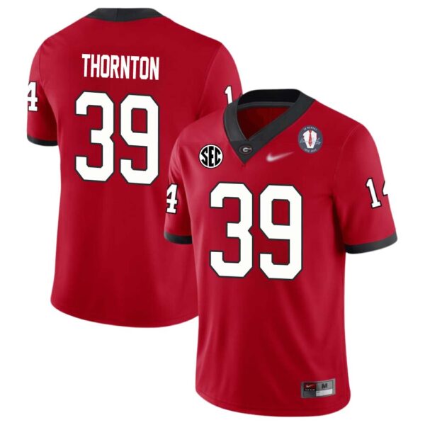 Miles Thornton No 39 Mens Red Georgia Bulldogs 2022 Sec & National Championship Jersey