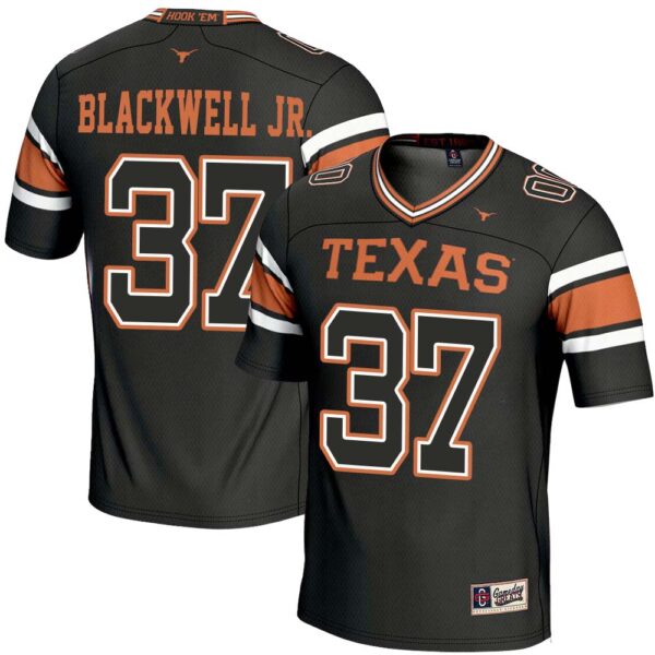 Morice Blackwell Jr. No 37 Men’s Gameday Greats Black Texas Longhorns Nil Pick-A-Player Football Jersey