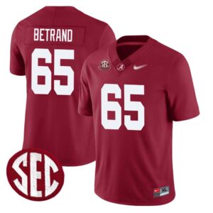 Naquil Betrand No 65 Men’s Alabama Crimson SEC Championship 2020 Patch Vapor Gold Football Crimson Alter