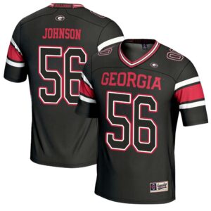 Nasir Johnson No 56 Mens GameDay Greats Black Georgia Bulldogs NIL Pick A Player Football Jersey