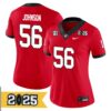 Nasir Johnson No 56 Men Cfp Georgia Bulldogs Playoff First Round 2025 Jersey- Replica