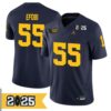 Nathan Efobi No 55 Woman Cfp Michigan Wolverines 2025 Home Game Jersey- Replica