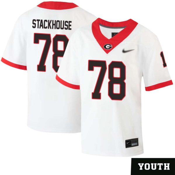 Nazir Stackhouse No 78 Youths White Georgia Bulldogs Nil Pick A Player Football Jersey