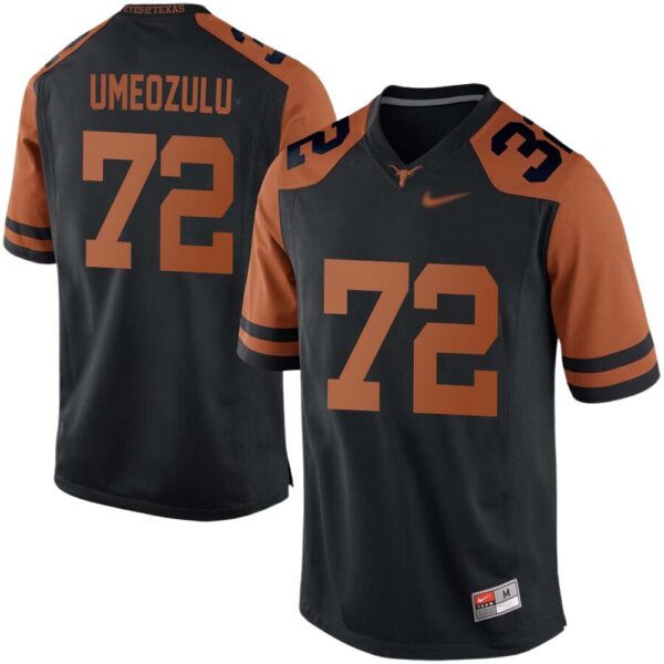 Neto Umeozulu No 72 Black Texas Longhorns Football Jersey For Men