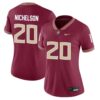 Nichelson No 20 Woman’s White Florida State Seminoles Game Football Jersey