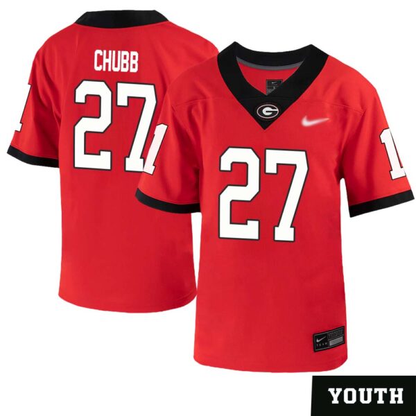 Nick Chubb No 27 Youths Red Georgia Bulldogs Nil Pick A Player Football Jersey