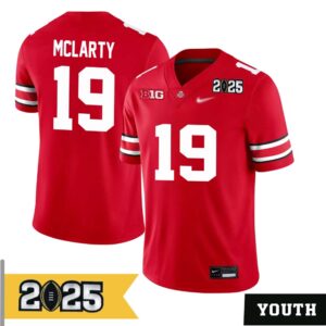 Nick McLarty No 19 Youth CFP Ohio State Buckeyes 2025 Home Game Jersey- Replica