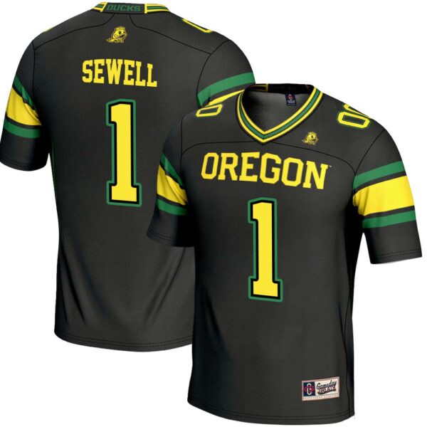 Noah Sewell No 1 Black Oregon Ducks Nil Player Football Jersey For Men