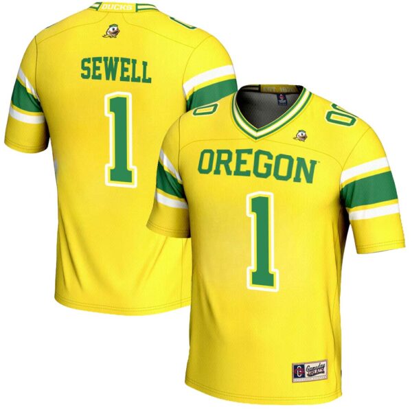 Noah Sewell No 1 Yellow Oregon Ducks Nil Player Football Jersey For Men