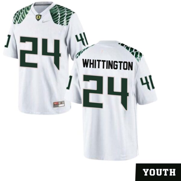 Noah Whittington No 24 Oregon Ducks Youth’S Football Limited Away Football Jerseys White