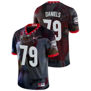 Nyier Daniels No 79 Georgia Bulldogs Mens NCAA Black 2022 National Championship Decisive Highlights College Football Jersey