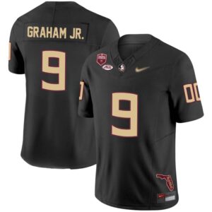 Omar Graham Jr. No 9 Men’s Florida State Seminoles Throwback Limited Football Jersey- Black