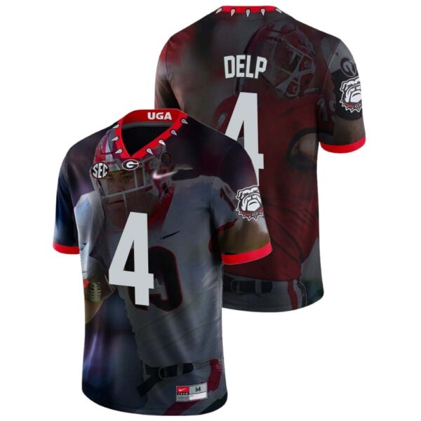 Oscar Delp No 4 Georgia Bulldogs Mens Ncaa Black 2022 National Championship Decisive Highlights College Football Jersey