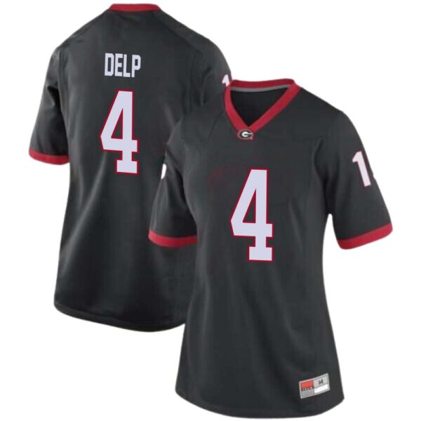 Oscar Delp No 4 Womans Black Georgia Bulldogs Pick A Player Replica Football Jersey