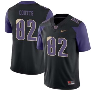 Owen Coutts No 82 Men’s Black Washington Huskies Premier Football Jersey