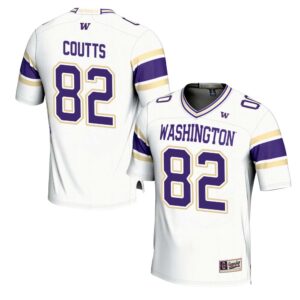 Owen Coutts No 82 Men’s GameDay Greats White Washington Huskies NIL Pick-A-Player Football Jersey
