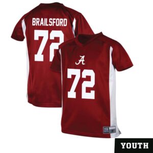 Parker Brailsford No 72 Youth Alabama Crimson Tide Throwback Football Jersey