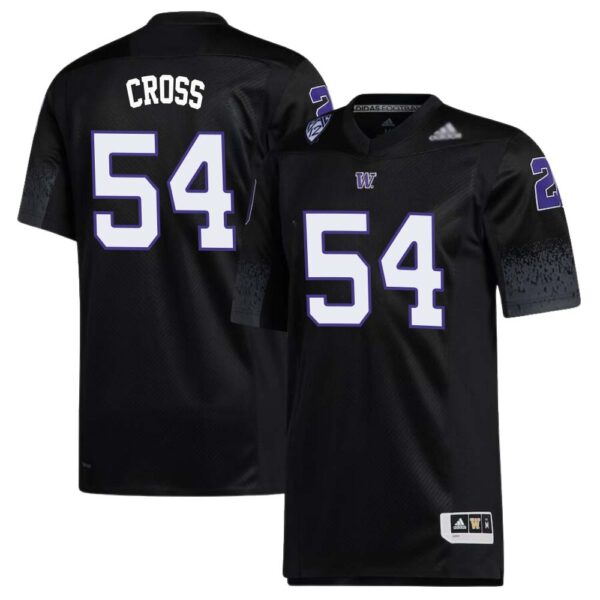 Parker Cross No 54 Men’s Black Washington Huskies Premier Strategy Football Jersey