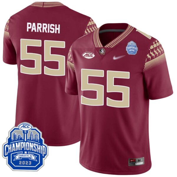Parrish No 55 Men’s Florida State Seminoles 2023 Acc Championship Limited Football Jersey