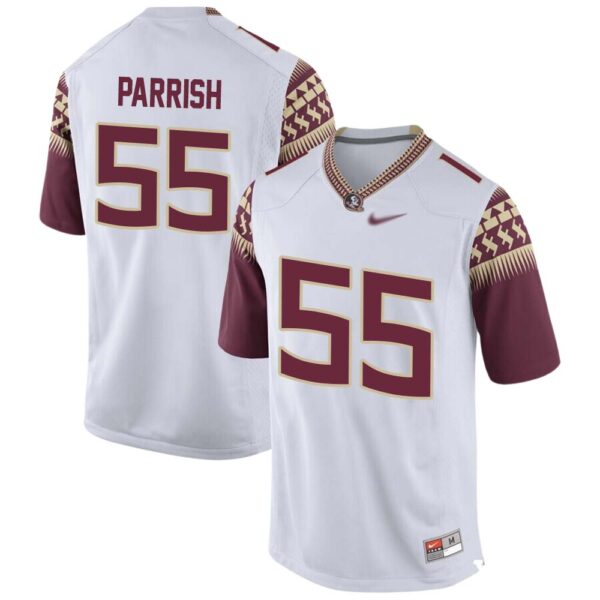 Parrish No 55 Men’s White Florida State Seminoles Game Football Jersey
