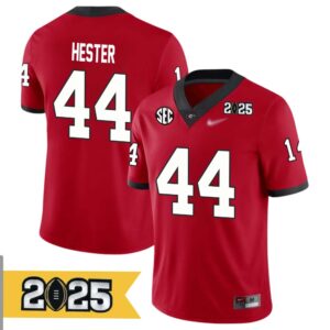 Patrick Hester No 44 Men CFP Georgia Bulldogs 2025 Home Game Jersey- Replica