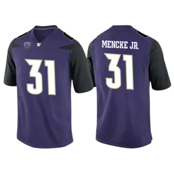 Paul Mencke Jr. No 31 American College Football Wear Mens Ncaa Washington Huskies Football Jersey