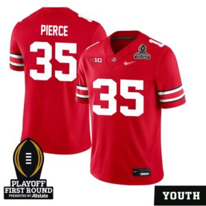 Payton Pierce No 35 Youth CFP Ohio State Buckeyes Playoff First Round 2025 Jersey- Replica