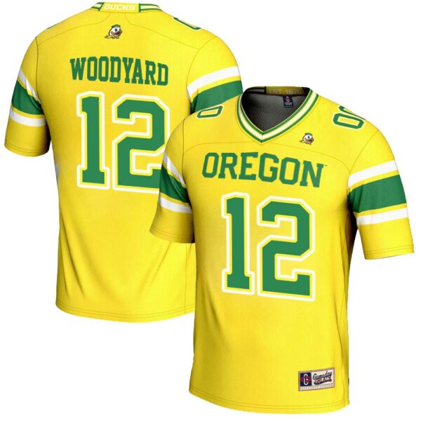 Peyton Woodyard No 12 Yellow Oregon Ducks Nil Player Football Jersey For Men