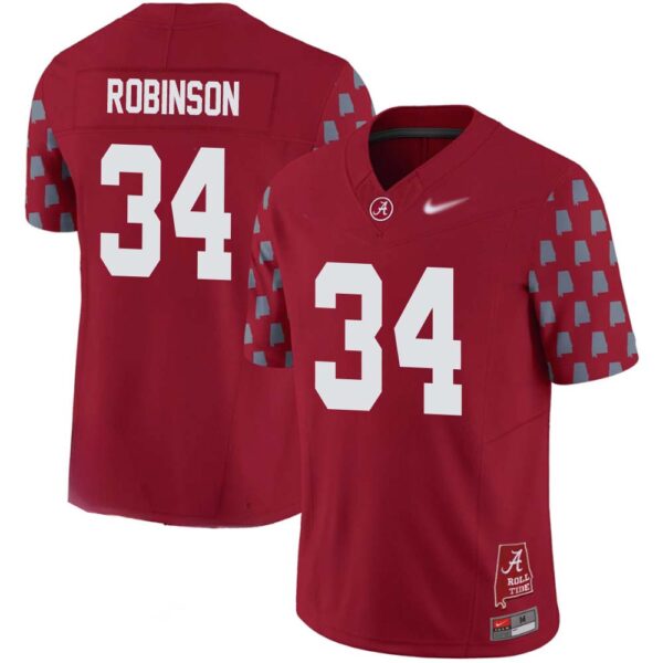 Que Robinson No 34 Men’s Alabama Crimson Tide Vapor College Football Limited Stitched Crimson