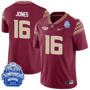 Quindarrius Jones No 16 Men’s Florida State Seminoles 2023 ACC Championship Limited Football Jersey