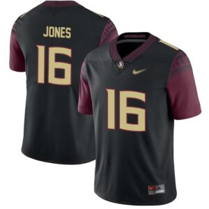 Quindarrius Jones No 16 Men’s Florida State Seminoles Limited Football Jersey – Black