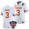 Quinn Ewers No 3 Texas Longhorns Gold Vapor Limited Black Jersey