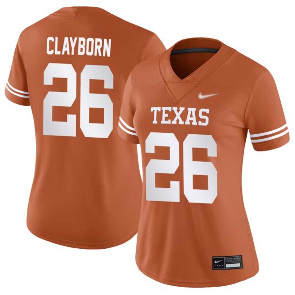Raymond Clayborn No 26 Orange Texas Longhorns Football Custom Game Jersey For Woman