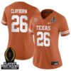 Raymond Clayborn No 26 Woman Cfp Texas Longhorns 2025 Home Game Jersey- Replica