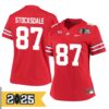 Reis Stocksdale No 87 Woman Cfp Ohio State Buckeyes Playoff First Round 2025 Jersey- Replica