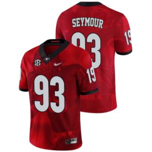 Richard Seymour No 93 Georgia Bulldogs Mens NCAA Red 2022 National Championship Decisive Highlights College Football Jersey
