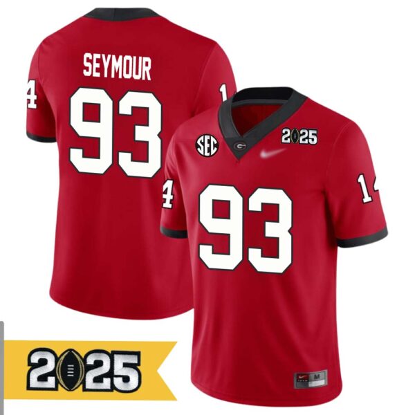 Richard Seymour No 93 Men Cfp Georgia Bulldogs 2025 Home Game Jersey- Replica