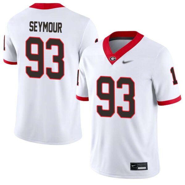 Richard Seymour No 93 Mens White Georgia Bulldogs Nil Pick A Player Football Jersey