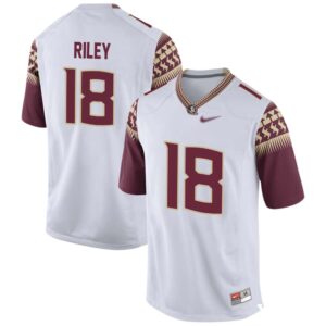 Riley No 18 Men’s White Florida State Seminoles Game Football Jersey