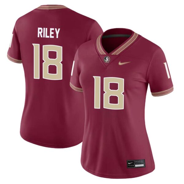 Riley No 18 Woman’s Florida State Seminoles Home Game Football Jersey
