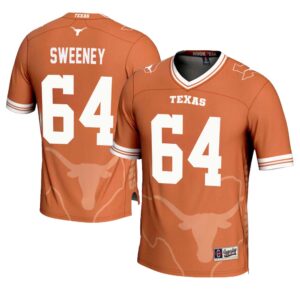 Robert Sweeney No 64 Men’s GameDay Greats Texas Orange Texas Longhorns Icon Print NIL Pick-A-Player Football Jersey