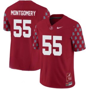 Roq Montgomery No 55 Men’s Alabama Crimson Tide Vapor College Football Limited Stitched Crimson