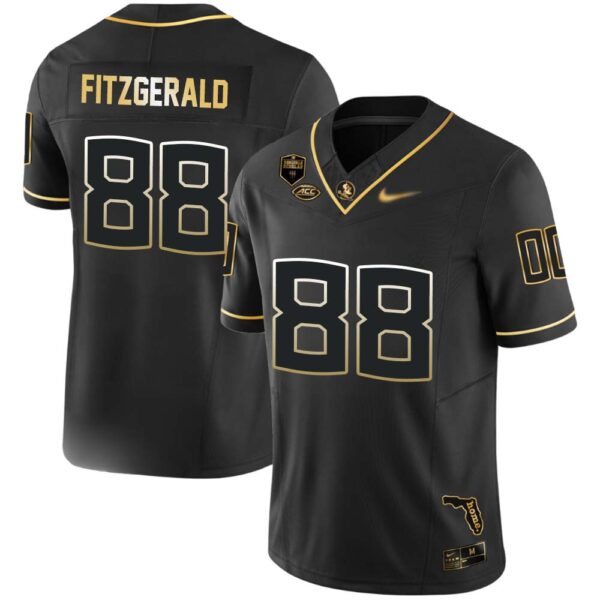 Ryan Fitzgerald No 88 Men’s Florida State Seminoles Black Golden Limited Football Jersey