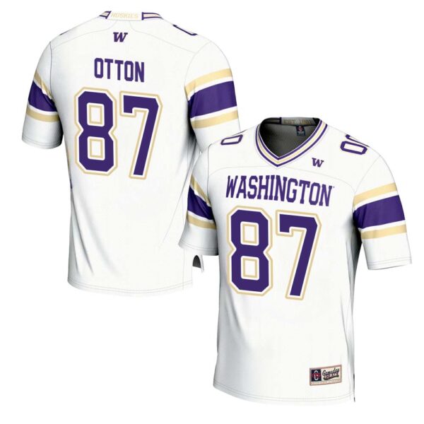 Ryan Otton No 87 Men’s Gameday Greats White Washington Huskies Nil Pick-A-Player Football Jersey