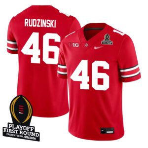 Ryan Rudzinski No 46 Men CFP Ohio State Buckeyes Playoff First Round 2025 Jersey- Replica