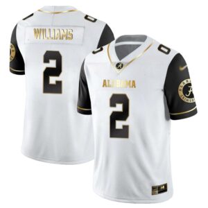 Ryan Williams No 2 Men’s Alabama Crimson Tide Limited Custom White Golden Jersey