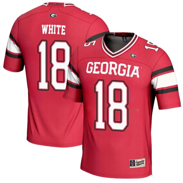 Sacovie White No 18 Mens Gameday Greats Carson Beck Red Georgia Bulldogs Nil Player Football Jersey