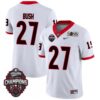 Sam Bush No 27 Mens Georgia Bulldogs 2021 National Champions Golden Jersey – Black